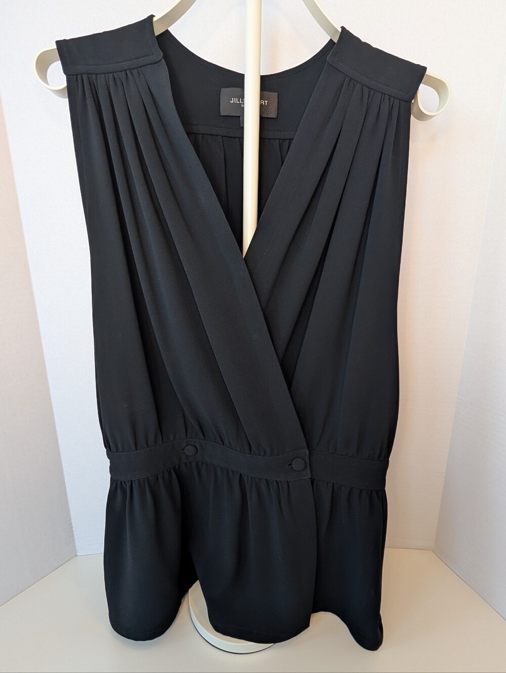 Jill Stuart Collection Black Sleeveless Peplum Blouse